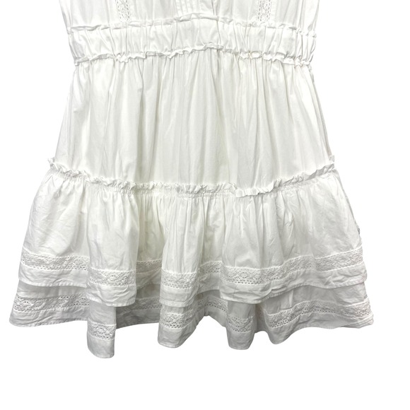 Altar'd State Tiered tassel short puff sleeves mini dress Size M white smocked - Picture 5 of 9
